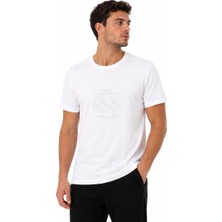 Tommy Life Erkek Beyaz Bisiklet Yaka Tshirt