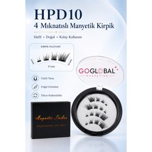 4 Mıknatıslı Manyetik Takma Kirpik HPD10 | Yapıştırıcısız | Doğal Görünüm | Hafif | Tekrar Kullanılabilir