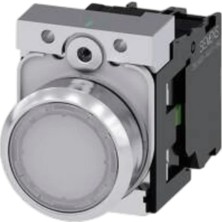 Siemens 3SB6163-0DB60-1BA0 - 22MM Led'li Buton Metal Beyaz 24V Ac/dc