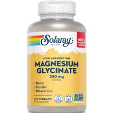Solaray High Absorption Magnesium Glycinate 350 Mg, 120 Vegcaps | Muscle, Bone & Heart Support, Chelated Magnesium Bisglycinate With Bioperine, 30 Servings, Vegan, Lab Verified