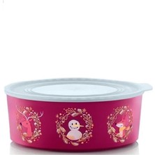 Tupperware Su Yuvarlak Kırmızı Kardan Adam Yılbaşı Kurabiye Kutusu - 1.5 Lt Esc