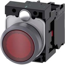 Siemens 3SB6163-0DB20-1CA0 - 22MM Led'li Buton Metal Kırmızı 24V Ac/dc