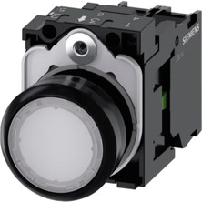 Siemens 3SU1102-0AB60-1BA0 - 22MM Plastik 24VAC/DC 1no Beyaz Yay Dönüşlü Buton