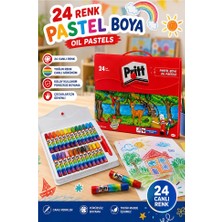 ArtMaster Pastel Boya 24 Renk 1 Paket Pritt Pastel Boya 24 Lü Çantalı Parlak Canlı ve Örtücü Renkler Resim Okul Sınıf Öğrenci