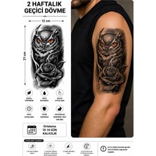 Tattoo Gerçekçi Baykuş  Model Geçici Kol Bacak Geçici Sticker Yapıştırma Dövme