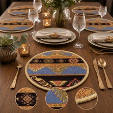Bk Gift 6 Adet El Yapımı Anadolu Izleri Kilim Kumaşı Supla Koleksiyonu 27CM -7