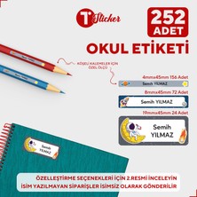 Bir Tasarım Uzay 252 Adet Kişiye Özel Okul Etiketi