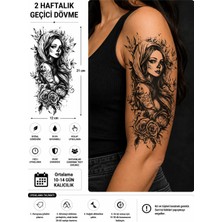 Tattoo Gerçekçi Çiçekler ve Kadın  Model Geçici Kol Bacak Geçici Sticker Yapıştırma Dövme