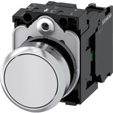 Siemens 3SU1152-0AB60-1BA0 - 22MM Metal Işıklı Beyaz Buton