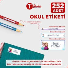 Bir Tasarım Elsa 252 Adet Kişiye Özel Okul Etiketi