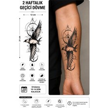 Tattoo Gerçekçi Kırlangıç ve Geometric Model Geçici Kol Bacak Geçici Sticker Yapıştırma Dövme