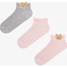 Penti 3 Çift Pamuklu 3D Teddy Ayı Desenli Patik Çorap