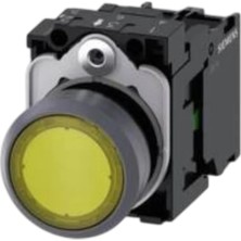 Siemens 3SB6116-0DB30-1BA0 - 22MM Led'li Plastik Buton Sarı 230V Ac