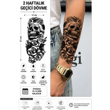 Tattoo Gerçekçi Kurukafa ve Çiçek Kelebek Model Geçici Kol Bacak Geçici Sticker Yapıştırma Dövme