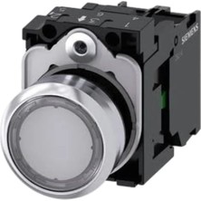 Siemens 3SU1156-0AB70-1BA0 - 22MM Metal 230VAC Renksiz Yay Dönüşlü Buton