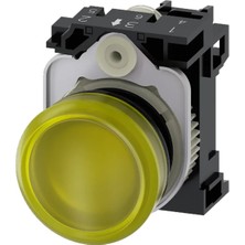 Siemens 3SU1106-6AA30-1AA0 - 22MM Plastik 230VAC Sarı Komple Sinyal Lambası