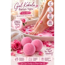 BB Bath Box 3'lü Gül Banyo Topu Seti 130 gr Renkli Nem Bombası Lüks Banyo Deneyimi