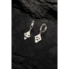 Nalia Takı Karo Mask Gümüş Küpe