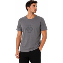 Tommy Life Erkek Koyu Gri Bisiklet Yaka Tshirt