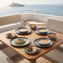 Happy Chef Grey Quartz 16 Parça Yemek Takımı, Çanta Hediyeli, Thermoset Melamin