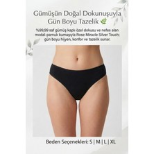 Rose Miracle Silver Touch Saf Gümüş Dokulu Kadın Siyah Slip Sillage Külot
