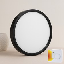 Mabelme Store 24W LED Slim Panel Yuvarlak Siyah Metal Kasa 6500K (Sıva Üstü, 1680 Lm)