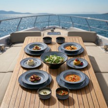 Happy Chef Grey Quartz 17 Parça Yemek Takımı, Çanta Hediyeli, Thermoset Melamin