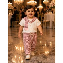 Mummys Love Erkek Çocuk Çizgili 3'lü Takım - %100 Doğal Pamuk - Bordo