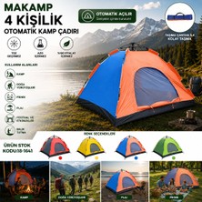 4 Kişilik Toz Geçirmez 200CMX200CMX135CM Otomatik Kamp Çadır Herhangi Bir Renk Gönderilir