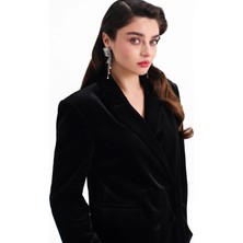 Lc Waikiki Yeni Sezon Kruvaze Yaka Kadın Kadife Blazer Ceket