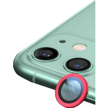 Ozkr Store Apple iPhone 12 Mini Raze Metal Kamera Lens - Kırmızı