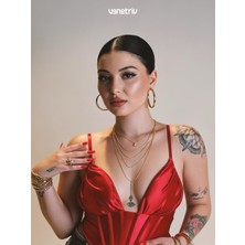 Venetriv Rouge Kırmızı Saten Büstiyer Korse