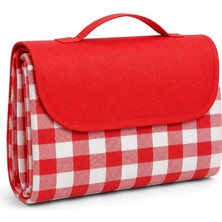 Umiya Büyük Boy Kareli Piknik Örtüsü 205X160 cm Su Geçirmez Katlanabilir Kamp ve Plaj Matı