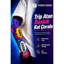 Street Biker Trip Atan Baskılı Güneş Koruyucu Spor Kolluk Motosiklet / Bisiklet Kol Çorabı