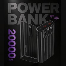Soffany HY-420 20.000 Mah Powerbank 22.5W   Type-C + Lightning + USB Çıkışlı