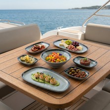 Happy Chef Grey Quartz 7 Parça Yemek Takımı, Çanta Hediyeli, Thermoset Melamin