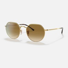 Ray-Ban RB 3565 001/51 53 Unisex Güneş Gözlüğü Altın Metal Çerçeve ile Degrade Kahverengi Cam