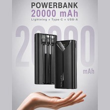 Soffany HY-220 20.000 Mah Powerbank 22.5W  Type-C + Lightning + USB Çıkışlı