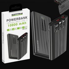 Soffany HY-410 10.000 Mah Powerbank 22.5W   Type-C + Lightning + USB Çıkışlı