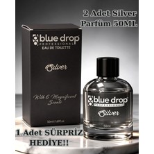 Blue Drop X2 Adet Silver Premium Erkek Parfümü 50 ml – Bergamot Enerjisi • Paçulinin Sofistike Dokunuşu • Misk Notaları. Kalıcı ve Karizmatik Bir Iz Bırakır.