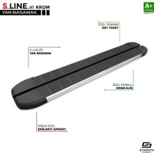 S-Dizayn Renault Kangoo Uyumlu 2 Uzun Şase S-Line Krom Yan Basamak 223 cm 2008-2020