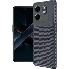 Ozkr Store Infinix Smart 9 Kılıf Auto Focus Karbon Kapak - Lacivert
