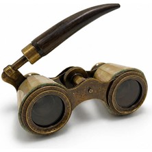 Ozkr Store Boynuz Saplı Pirinç ve Kemik Işlemeli Vintage Dürbün NI5375A