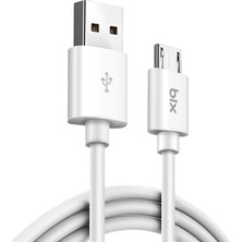 Bix BX100MW 3A Usb-A To Mıcro USB Chargıng Cable,beyaz