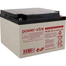 Power-Xtra PX26-12 - 12V 26 Ah Bakımsız Kuru Akü - F3 - (M5 Bolts)