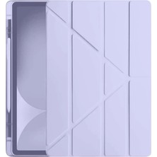 Ozkr Store Apple iPad Pro 11 (2024) Kılıf Kalemlikli Hugo Tablet Kılıfı - Lila