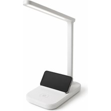 Umiya Telefon Standlı Şarjlı LED Masa Lambası 3 Kademe Işık Ayarlı Taşınabilir Çalışma ve Gece Aydınlatması