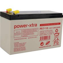 Power-Xtra PX7-12(28W) - 12V 7 Ah Bakımsız Kuru Akü - F1