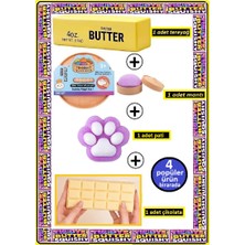 Oyuncak Sahili Çin Mantısı Butter Tereyağı Çikolata ve Kedi Pati 4 Popüler Trend Ürün Birarada Skuşi Dumpling Squishy Stres 4 Adet Birden Chocolate Sukuşi Seti