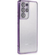 Mabelme Store Samsung Galaxy S21 Ultra Kılıf Razer Lensli Silikon - Mor